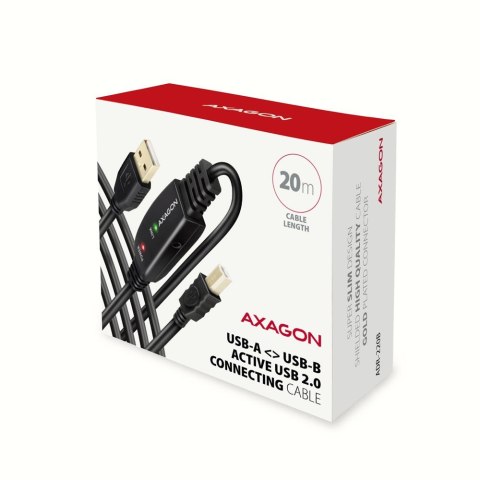 ADR-220B USB 2.0 A-M -> B-M aktywny kabel połączeniowy/wzmacniacz 20m AXAGON ADR-220B USB 2.0 A-M -> B-M aktywny kabel połączeniowy/wzmacniacz 20m AXAGON