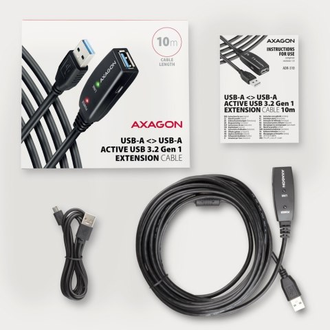 ADR-310 USB 3.0 A-M -> A-F aktywny kabel przedłużacz/wzmacniacz 10m AXAGON ADR-310 USB 3.0 A-M -> A-F aktywny kabel przedłużacz/wzmacniacz 10m AXAGON