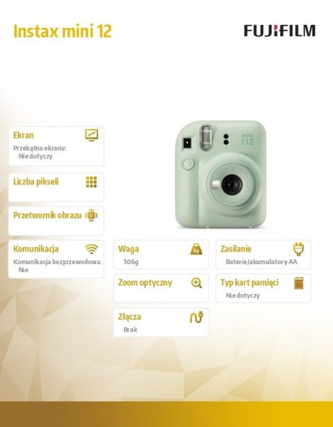 Aparat Instax mini 12 zielony Fujifilm Aparat Instax mini 12 zielony Fujifilm