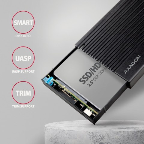 EE25-GTR Obudowa zewnętrzna aluminiowa USB3.2 Gen 2 - SATA 6G 2.5" SSD/HDD AXAGON EE25-GTR Obudowa zewnętrzna aluminiowa USB3.2 Gen 2 - SATA 6G 2.5" SSD/HDD AXAGON
