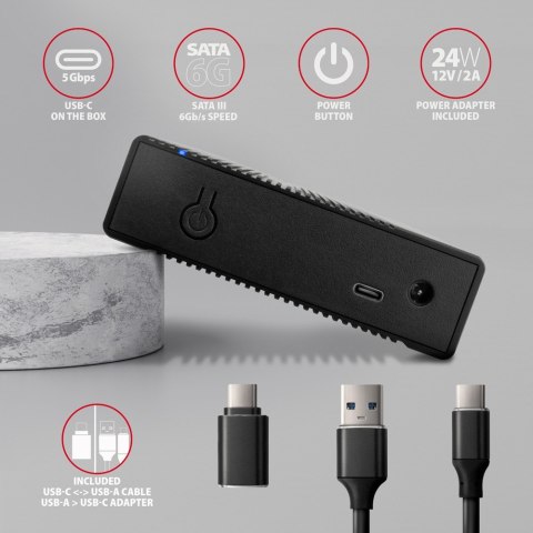 EE35-GTR Obudowa zewnętrzna aluminiowa USB3.2 Gen1 - SATA 6G 3.5" AXAGON EE35-GTR Obudowa zewnętrzna aluminiowa USB3.2 Gen1 - SATA 6G 3.5" AXAGON