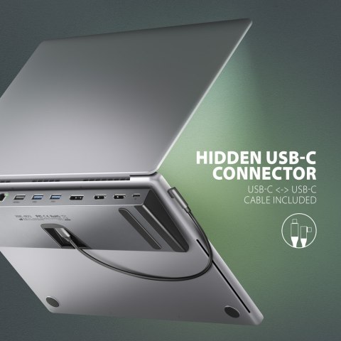 HMC-4KX3 Wieloportowy hub USB 11in1, 5Gbps, 3x USB-A, 2x HDMI 4K/60Hz+ DP 4K/60Hz+ GLAN + SD/microSD + audio, PD 100W, 40cm USB- AXAGON HMC-4KX3 Wieloportowy hub USB 11in1, 5Gbps, 3x USB-A, 2x HDMI 4K/60Hz+ DP 4K/60Hz+ GLAN + SD/microSD + audio, PD 100W, 40cm USB- AXAGON