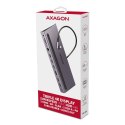 HMC-4KX3 Wieloportowy hub USB 11in1, 5Gbps, 3x USB-A, 2x HDMI 4K/60Hz+ DP 4K/60Hz+ GLAN + SD/microSD + audio, PD 100W, 40cm USB- AXAGON