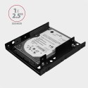 RHD-225 Ramka metalowa do montażu 2 x 2.5" w pozycji 3.5" Czarna AXAGON