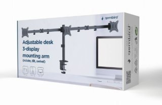 Ramię dla trzech monitorów biurkowe (regulowane), 17 cali- 27 cali, do 7kg Gembird