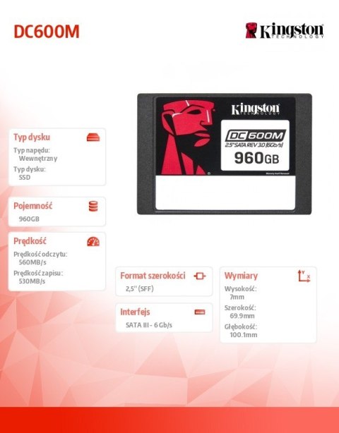 Dysk SSD DC600M 960GB Kingston