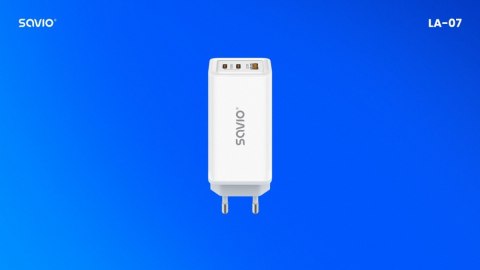 Ładowarka sieciowa USB GaN 65W, Quick Charge 4.0, Power Delivery 3.0, LA-07 Savio