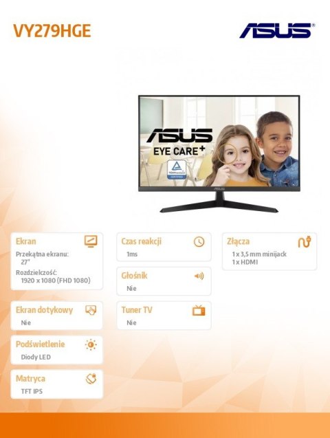 Monitor 27 cali VY279HGE Asus Monitor 27 cali VY279HGE Asus