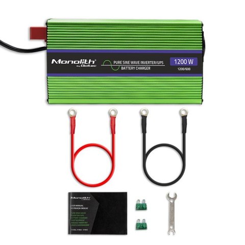 Przetwornica napięcia Monilith | ładowanie baterii | UPS | 600W |1200W | 12V na 230V | Czysty Sinus Qoltec Przetwornica napięcia Monilith | ładowanie baterii | UPS | 600W |1200W | 12V na 230V | Czysty Sinus Qoltec