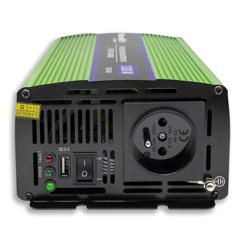 Przetwornica napięcia Monilith | ładowanie baterii | UPS | 600W |1200W | 12V na 230V | Czysty Sinus Qoltec Przetwornica napięcia Monilith | ładowanie baterii | UPS | 600W |1200W | 12V na 230V | Czysty Sinus Qoltec