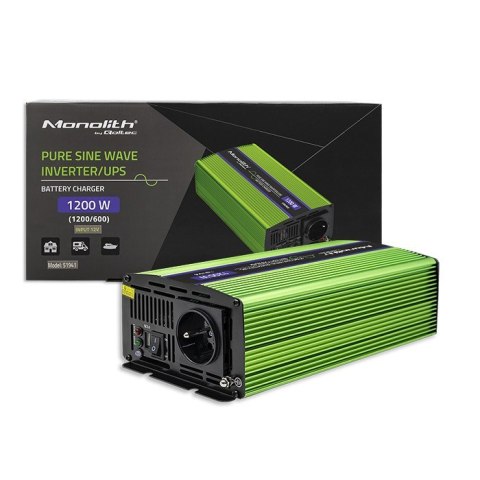 Przetwornica napięcia Monilith | ładowanie baterii | UPS | 600W |1200W | 12V na 230V | Czysty Sinus Qoltec Przetwornica napięcia Monilith | ładowanie baterii | UPS | 600W |1200W | 12V na 230V | Czysty Sinus Qoltec