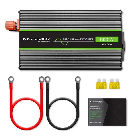 Przetwornica napięcia Monolith | 300W | 600W | 24V na 230V | Czysty Sinus Qoltec Przetwornica napięcia Monolith | 300W | 600W | 24V na 230V | Czysty Sinus Qoltec