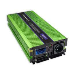 Przetwornica napięcia Monolith | ładowanie baterii | UPS | 1000W | 2000W | 12V na 230V | Czysty Sinus | LCD Qoltec