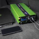 Przetwornica napięcia Monolith | ładowanie baterii | UPS | 1000W | 2000W | 12V na 230V | Czysty Sinus | LCD Qoltec