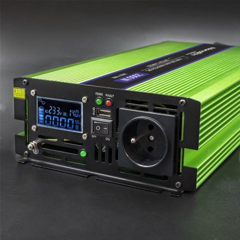 Przetwornica napięcia Monolith | ładowanie baterii | UPS | 1000W | 2000W | 12V na 230V | Czysty Sinus | LCD Qoltec Przetwornica napięcia Monolith | ładowanie baterii | UPS | 1000W | 2000W | 12V na 230V | Czysty Sinus | LCD Qoltec