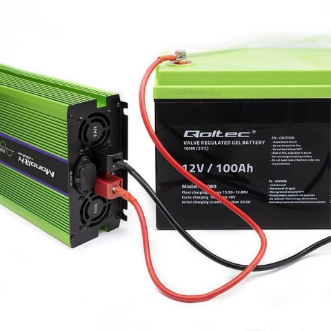 Przetwornica napięcia Monolith | ładowanie baterii | UPS | 1000W | 2000W | 12V na 230V | Czysty Sinus | LCD Qoltec Przetwornica napięcia Monolith | ładowanie baterii | UPS | 1000W | 2000W | 12V na 230V | Czysty Sinus | LCD Qoltec