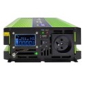 Przetwornica napięcia Monolith | ładowanie baterii | UPS | 1000W | 2000W | 12V na 230V | Czysty Sinus | LCD Qoltec