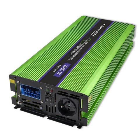 Przetwornica napięcia Monolith | ładowanie baterii | UPS | 1000W | 2000W | 12V na 230V | Czysty Sinus | LCD Qoltec Przetwornica napięcia Monolith | ładowanie baterii | UPS | 1000W | 2000W | 12V na 230V | Czysty Sinus | LCD Qoltec