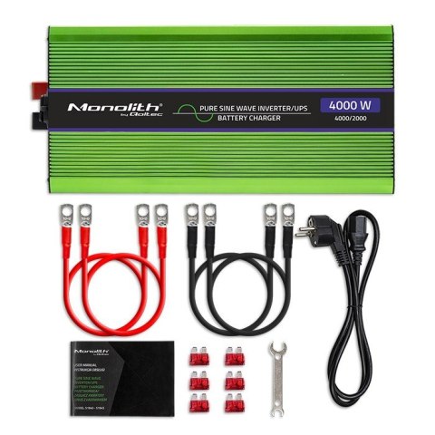 Przetwornica napięcia Monolith | ładowanie baterii | UPS | 2000W | 4000W | 12V na 230V | Czysty Sinus | LCD Qoltec Przetwornica napięcia Monolith | ładowanie baterii | UPS | 2000W | 4000W | 12V na 230V | Czysty Sinus | LCD Qoltec