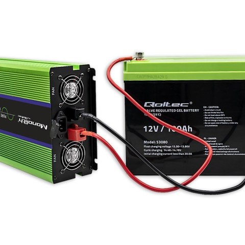 Przetwornica napięcia Monolith | ładowanie baterii | UPS | 2000W | 4000W | 12V na 230V | Czysty Sinus | LCD Qoltec Przetwornica napięcia Monolith | ładowanie baterii | UPS | 2000W | 4000W | 12V na 230V | Czysty Sinus | LCD Qoltec