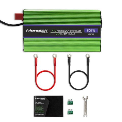 Przetwornica napięcia Monolith | ładowanie baterii | UPS | 300W |600W | 12V na 230V | Czysty Sinus Qoltec Przetwornica napięcia Monolith | ładowanie baterii | UPS | 300W |600W | 12V na 230V | Czysty Sinus Qoltec