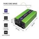 Przetwornica napięcia Monolith | ładowanie baterii | UPS | 300W |600W | 12V na 230V | Czysty Sinus Qoltec