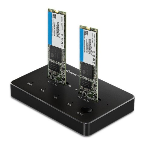 Stacja dokujca dysków 2x SSD M.2 SATA | NGFF | USB typ C Qoltec