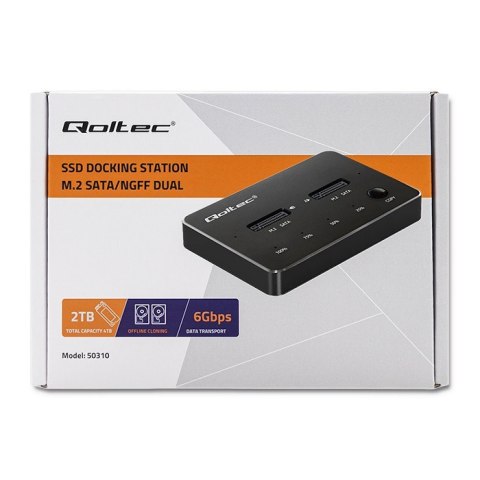Stacja dokujca dysków 2x SSD M.2 SATA | NGFF | USB typ C Qoltec Stacja dokujca dysków 2x SSD M.2 SATA | NGFF | USB typ C Qoltec