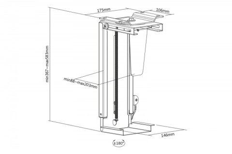 Uniwersalny uchwyt do montażu PC pod biurkiem z mechanizmem Easy-Locking Digitus