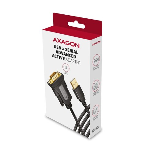 ADS-1PQN Adapter USB 2.0 > RS-232 Port szeregowy, 1,5m kabel, chip FTDI AXAGON ADS-1PQN Adapter USB 2.0 > RS-232 Port szeregowy, 1,5m kabel, chip FTDI AXAGON