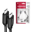 BUCM-CM20TB Kabel Twister USB-C - USB-C, 1.1m USB2.0 3A ALU, czarny AXAGON