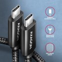 BUCM2-CM20AB Kabel USB-C - USB-C, 2.0m 5A charging, ALU, 240W PD, oplot, USB2.0, czarny AXAGON
