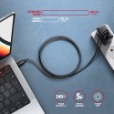 BUCM2-CM20AB Kabel USB-C - USB-C, 2.0m 5A charging, ALU, 240W PD, oplot, USB2.0, czarny AXAGON