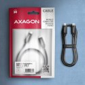 BUCM2-CM20AB Kabel USB-C - USB-C, 2.0m 5A charging, ALU, 240W PD, oplot, USB2.0, czarny AXAGON