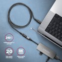 BUCM32-CF10AB Kabel przedłużacz Gen2 USB-C - USB-C, 1m, 5A, 20Gbps, PD 240W, oplot, czarny AXAGON