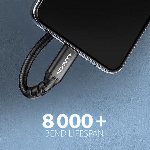 BUCM32-CF15AB Kabel przedłużacz Gen2 USB-C - USB-C 1.5m, 5A, 20Gbps, PD 240W, oplot, czarny AXAGON BUCM32-CF15AB Kabel przedłużacz Gen2 USB-C - USB-C 1.5m, 5A, 20Gbps, PD 240W, oplot, czarny AXAGON