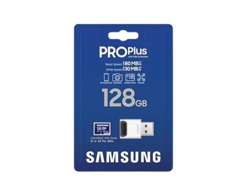 Karta pamięci microSD PRO Plus MB-MD128SB/WW 128GB + czytnik Samsung Karta pamięci microSD PRO Plus MB-MD128SB/WW 128GB + czytnik Samsung