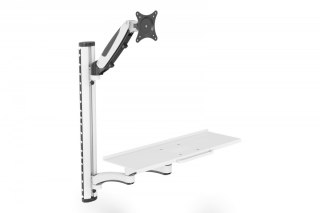 Ramię naścienne pojedyncze 1xLCD + klawiatura, max. 32" i 8kg uchylno-obrotowe 360° (PIVOT) Digitus