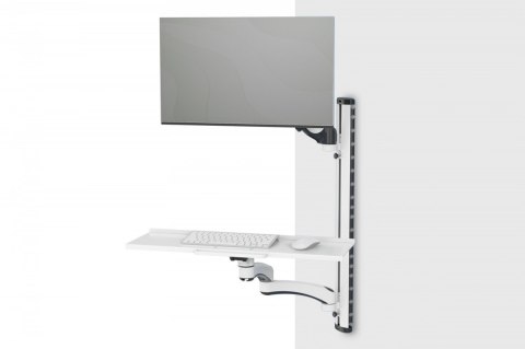 Ramię naścienne pojedyncze 1xLCD + klawiatura, max. 32" i 8kg uchylno-obrotowe 360° (PIVOT) Digitus