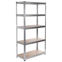 Regał magazynowy metalowy szafka 175 kg x5 ocynk rozkładany MDF GB378 GreenBlue