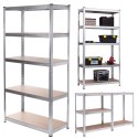 Regał magazynowy metalowy szafka 175 kg x5 ocynk rozkładany MDF GB378 GreenBlue