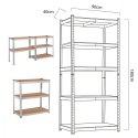 Regał magazynowy metalowy szafka 175 kg x5 ocynk rozkładany MDF GB378 GreenBlue