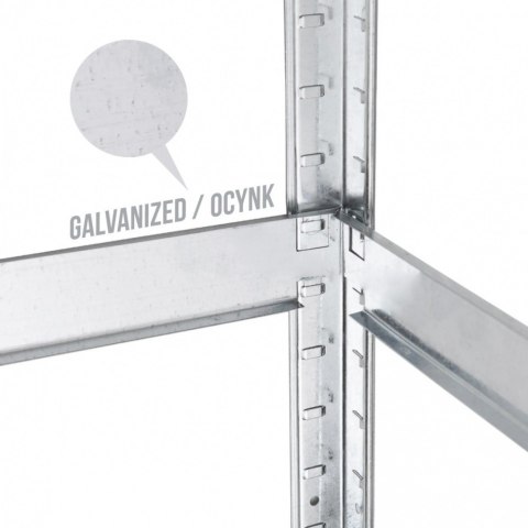 Regał magazynowy metalowy szafka 175 kg x5 ocynk rozkładany MDF GB378 GreenBlue