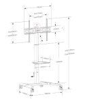 Stojak Mobilny LCD/LED 32-70cali, 40kg z półką Techly