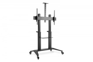 Stojak mobilny pojedynczy z półką i uchwytem na kamerę, 1xLCD max. 120" max. 140kg, VESA max. 1000x600 Digitus