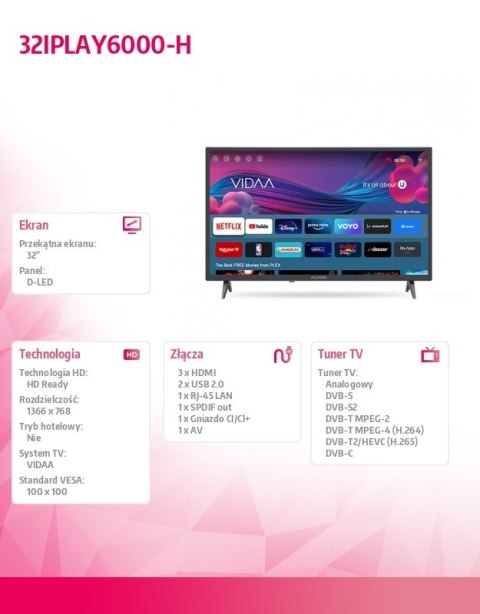 Telewizor 32 cale LED 32IPLAY6000-H Allview
