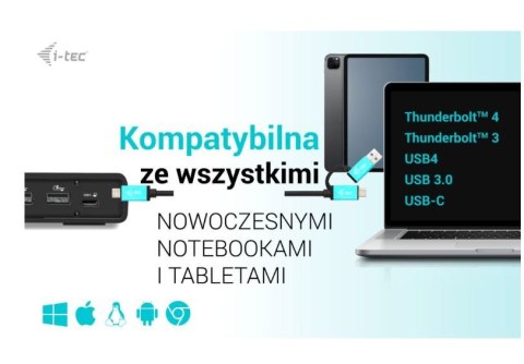 Stacja dokująca USB 3.0 / USB-C / Thunderbolt 3 Dual Display Gen2 + Power Delivery 100W I-tec Stacja dokująca USB 3.0 / USB-C / Thunderbolt 3 Dual Display Gen2 + Power Delivery 100W I-tec