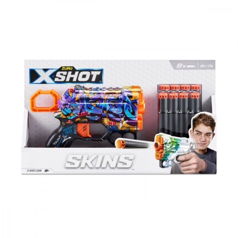 Wyrzutnia SKINS MENACE (8 Strzałek) wzór D ZURU X-Shot Wyrzutnia SKINS MENACE (8 Strzałek) wzór D ZURU X-Shot