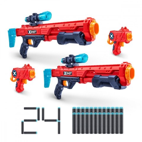Zestaw wyrzutni X-Shot Excel Double Hawk Eye & Double Micro Combo ZURU X-Shot Zestaw wyrzutni X-Shot Excel Double Hawk Eye & Double Micro Combo ZURU X-Shot