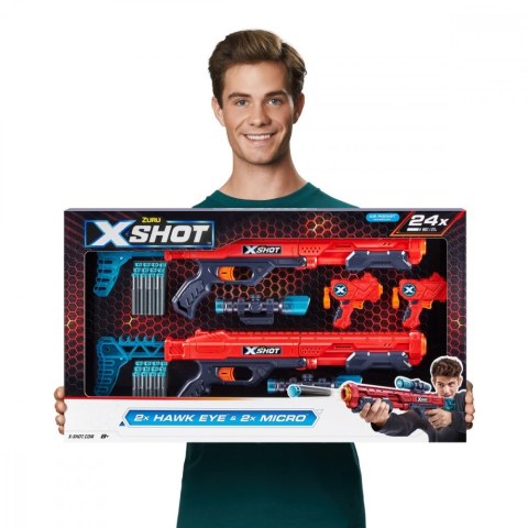 Zestaw wyrzutni X-Shot Excel Double Hawk Eye & Double Micro Combo ZURU X-Shot Zestaw wyrzutni X-Shot Excel Double Hawk Eye & Double Micro Combo ZURU X-Shot